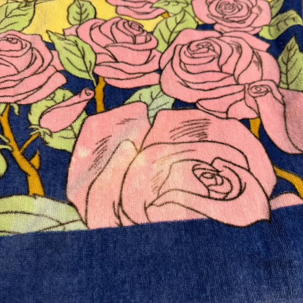 Vintage 1990s Franco Disney Beauty and the Beast Blue beach Towel